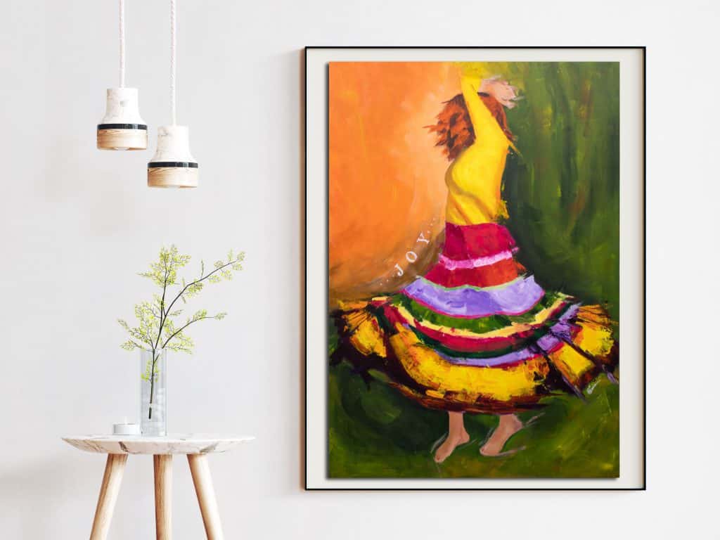 Joy, figurative painting, πίνακα για σαλόνι