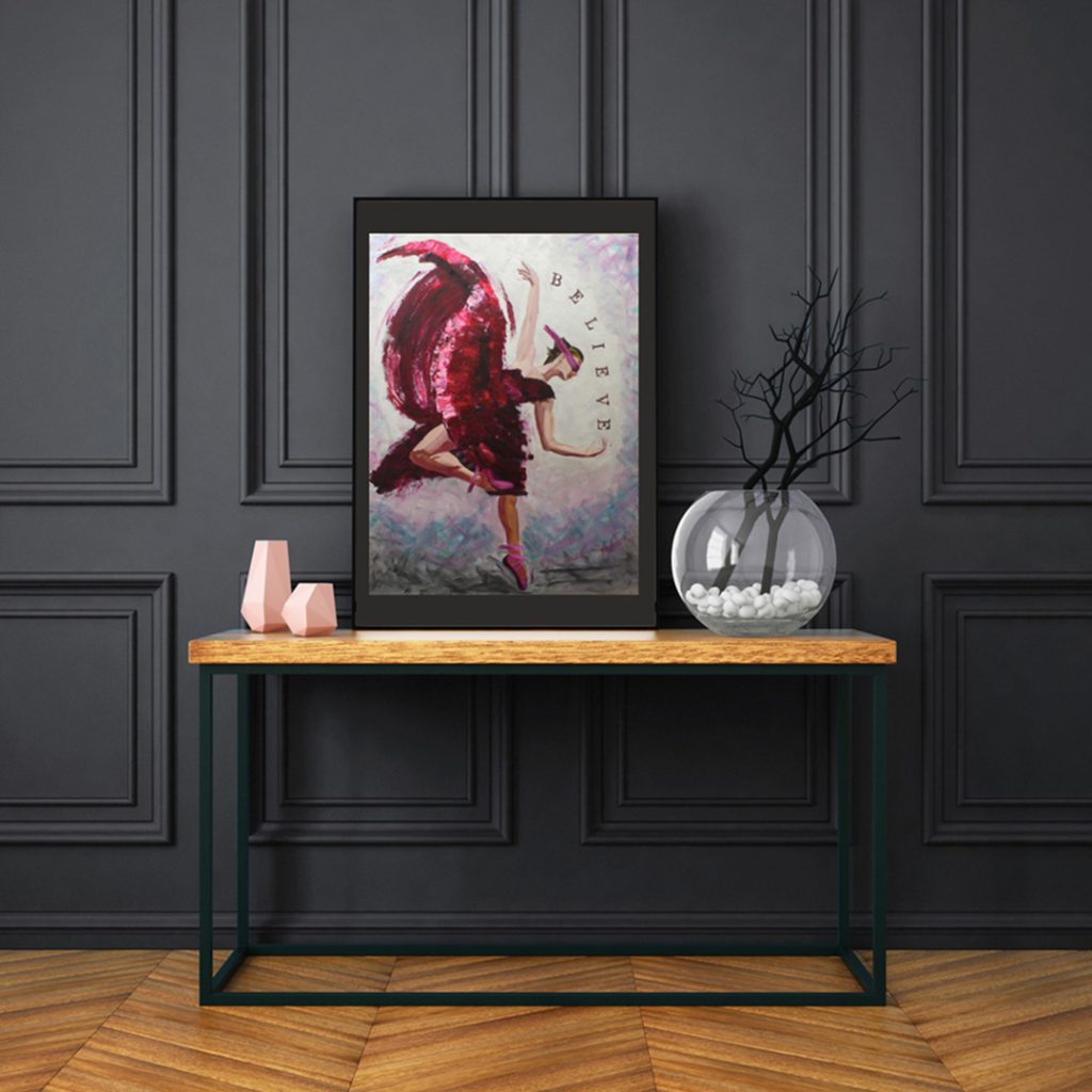 believe, acrylic figurative painting