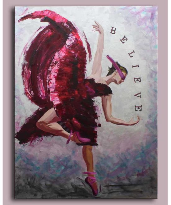 believe, acrylic figurative painting