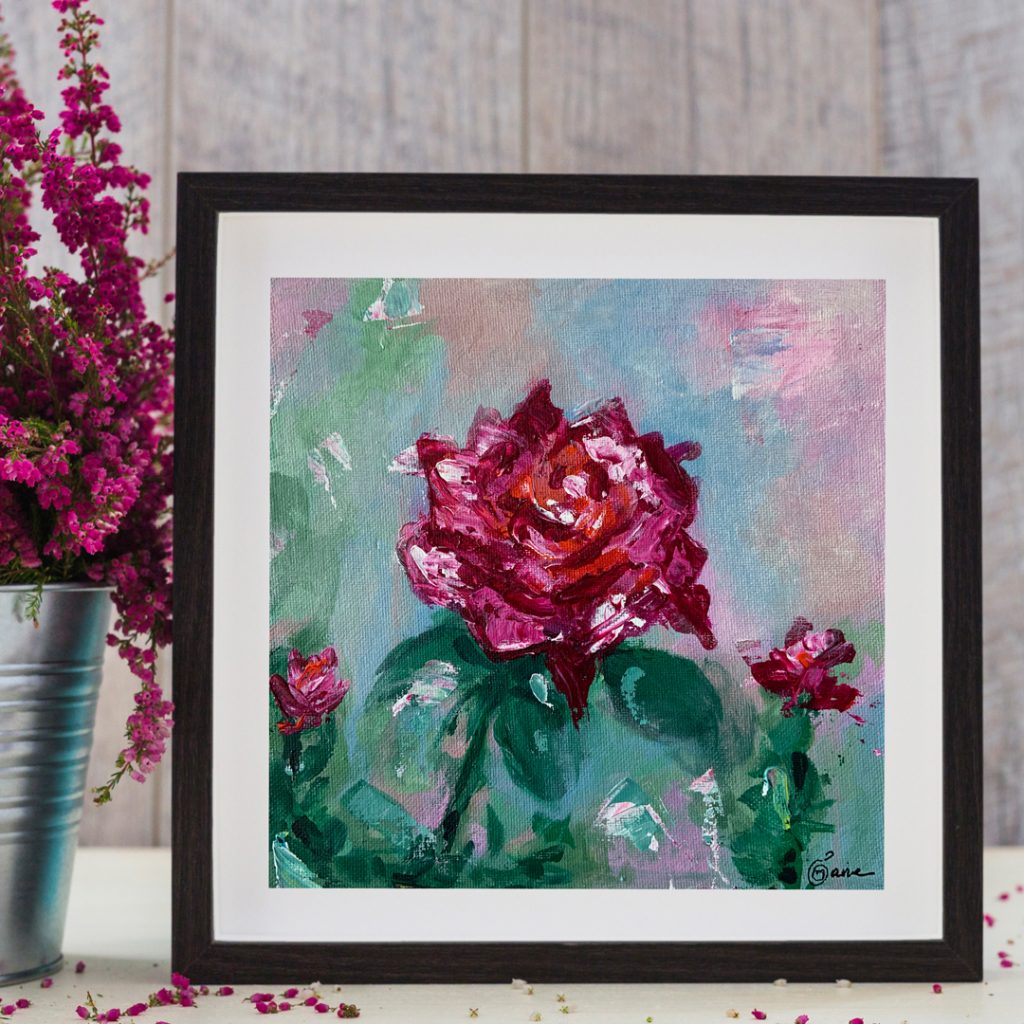 desert rose, flower, acrylic painting