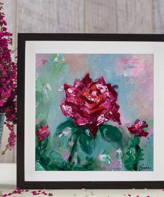 desert rose, flower, acrylic painting