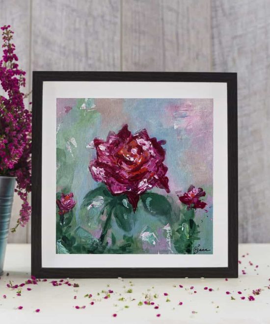 desert rose, flower, acrylic painting