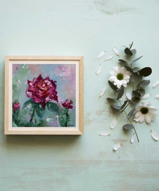 desert rose, flower, acrylic painting