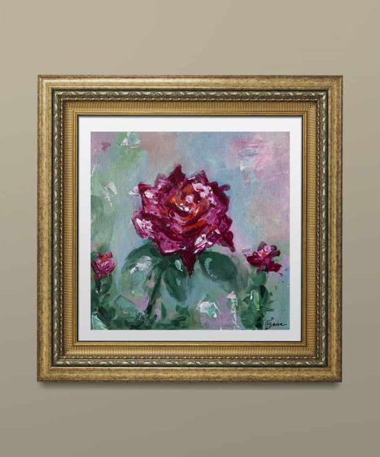 desert rose, flower, acrylic painting