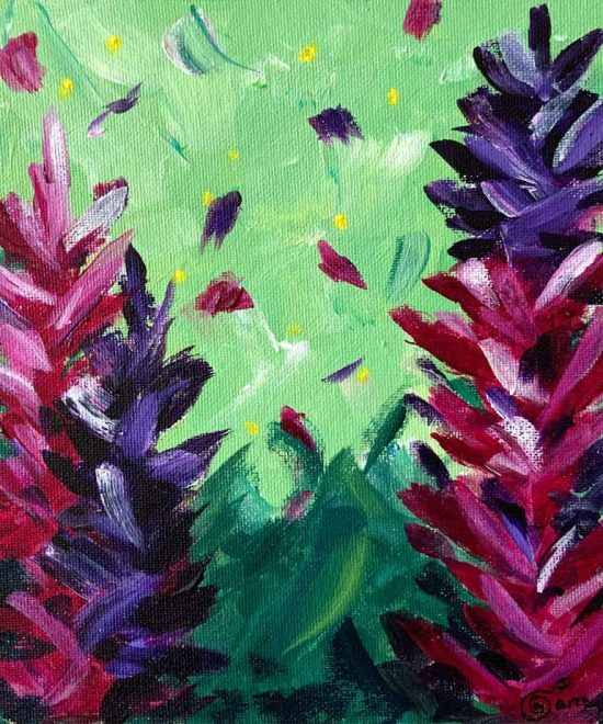 flowers, acrylic painting, abstract, wild flowers