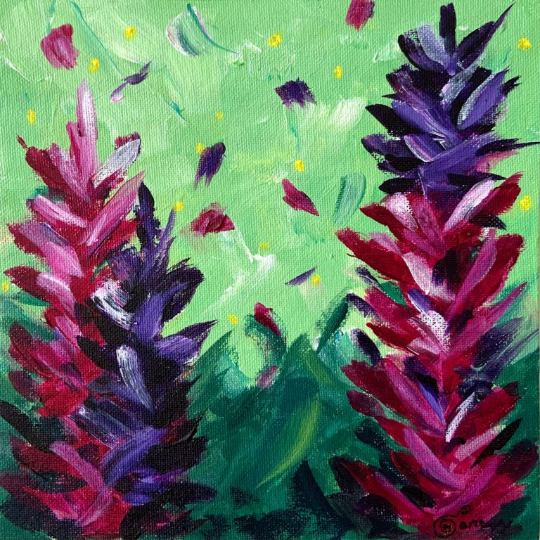 flowers, acrylic painting, abstract, wild flowers