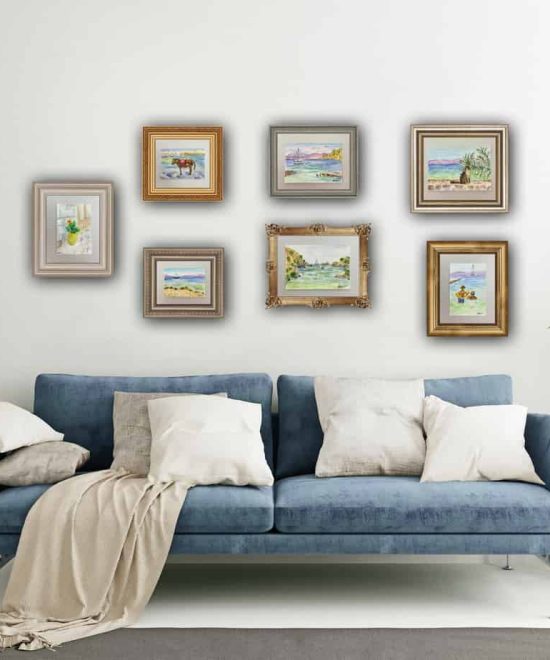 hydra collection, warecolor paintings of Hydra island