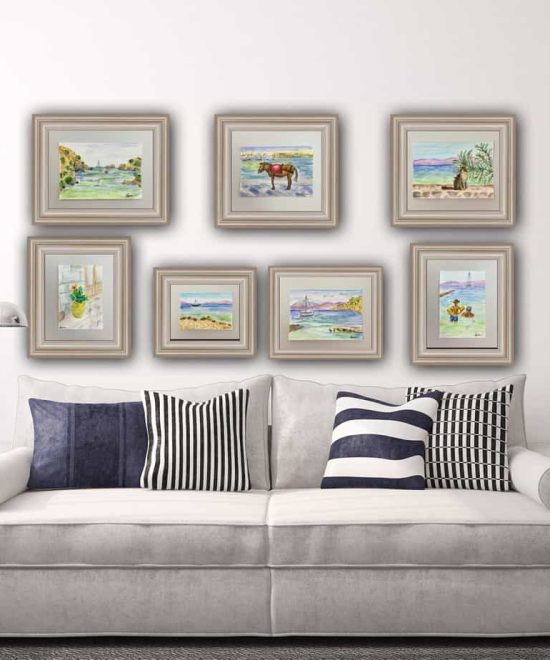 hydra collection, warecolor paintings of Hydra island