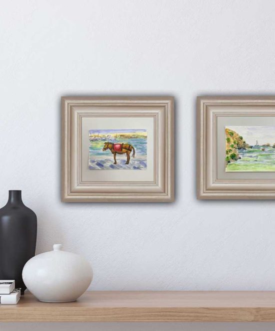 hydra island collection, watercolor paintings