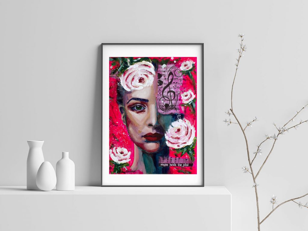 music heals the soul -Painting by Marie