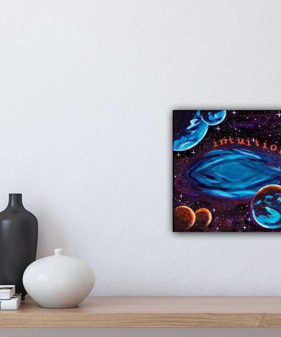 Print of intuition painting, third eye chakra on the wall