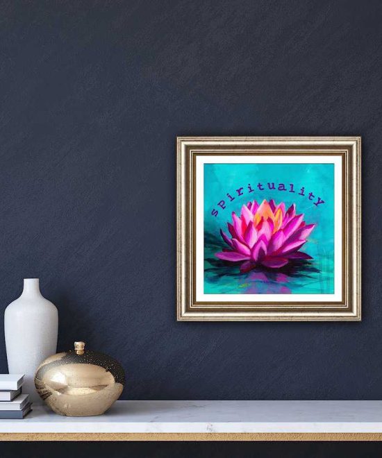 Print of spirituality painting on the wall framed, crown chakra