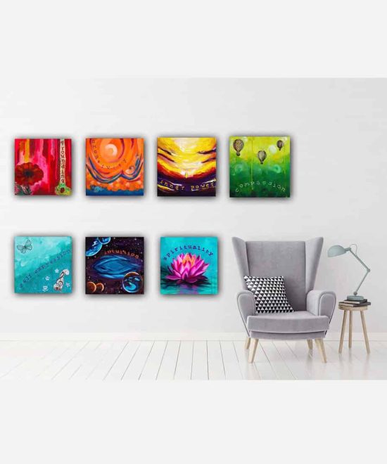 7 mini paintings for the 7 chakras