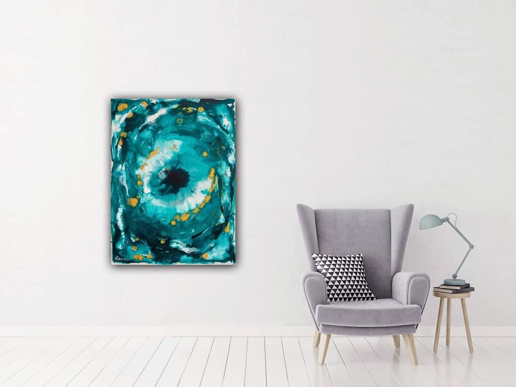 evil eye print hanging on the wall, image 2