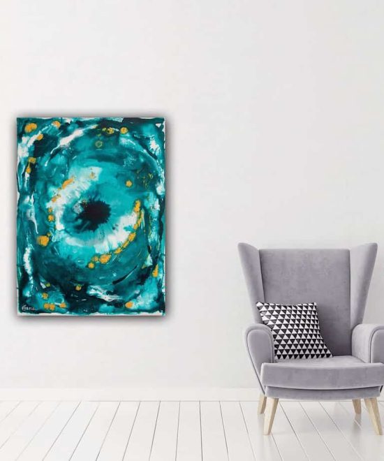 evil eye print hanging on the wall, image 2