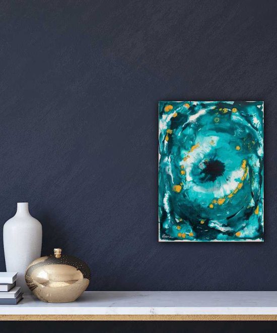 evil eye painting hanging on the wall, image 2