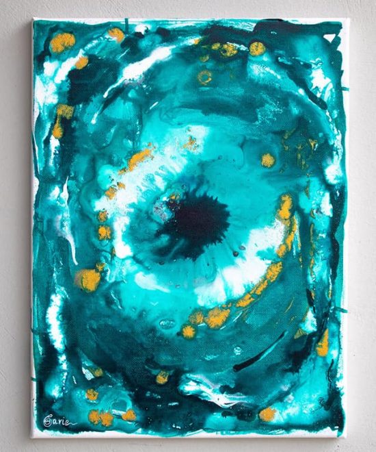 abstract evil eye painting