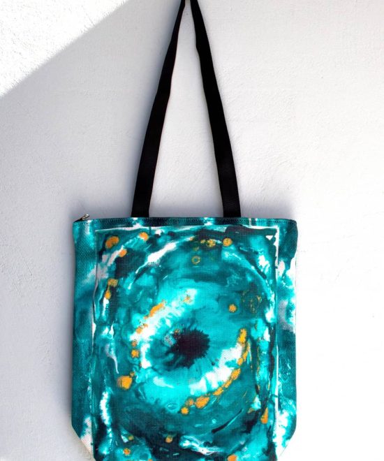 evil eye tote bag hanging