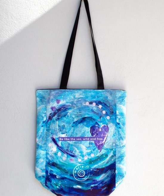 Wild like the waves - Tote Τσάντα πάνινη πίσω μέρος