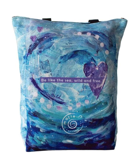 Wild like the waves - Tote Τσάντα πάνινη πίσω μέρος πίσω μέρος κοντινή λήψη