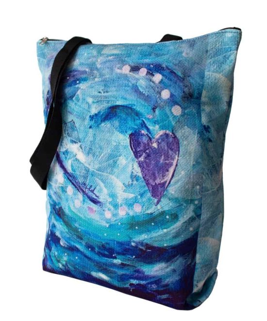 tote bag, wild waves, frontside