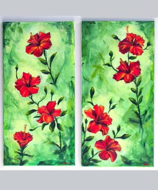 Hibiscus paintings_ two paintings