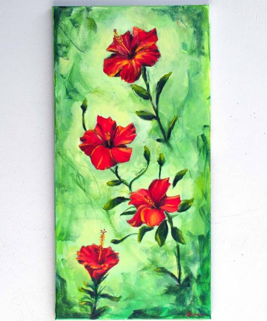hibiscus _breathe in_ painting