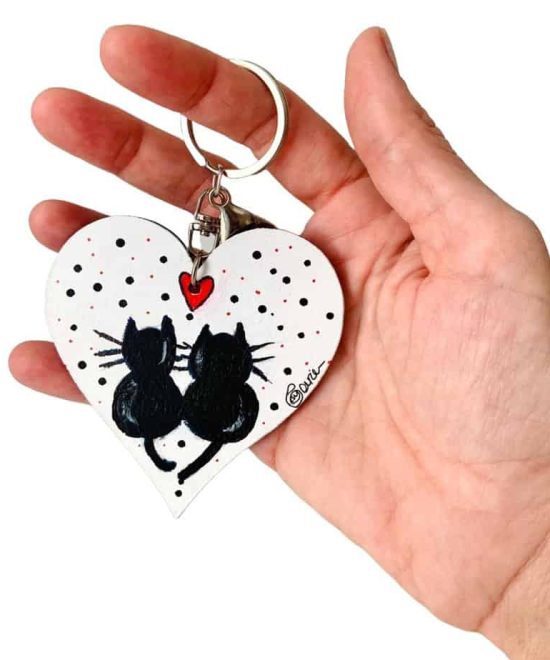 Πρωτότυπο Μπρελόκ 'Cat lovers', holding