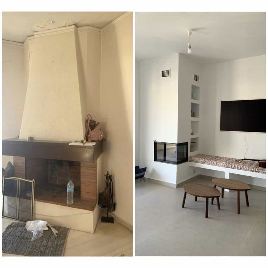 Φωτογραφία που δείχνει πώς να διακοσμήσεις το τζάκι σου και πώς το βάψιμο σπιτιού ή χώρου αναδεικνύει πολλά ''κρυφά'' στοιχεία. 