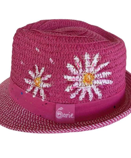 Καπέλο Καβουράκι ροζ παιδικό 'Daisies', πλάι