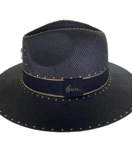 Καπέλο Πάναμα Μαύρο 'City Girl' , πλάι