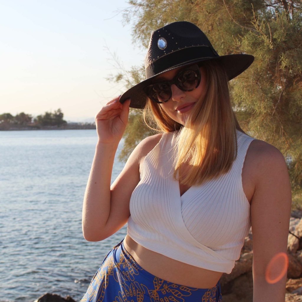 Καπέλο Πάναμα Μαύρο 'City Girl' , σε μοντέλο