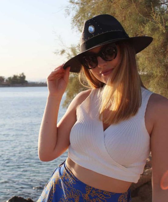 Καπέλο Πάναμα Μαύρο 'City Girl' , σε μοντέλο